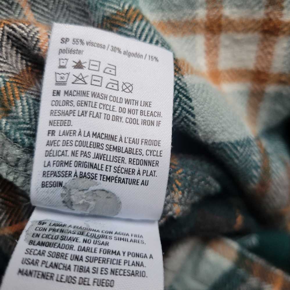 American Eagle Green Plaid Flannel Classic Fit Heavyweight Shirt Mens Size M - Picture 6 of 7